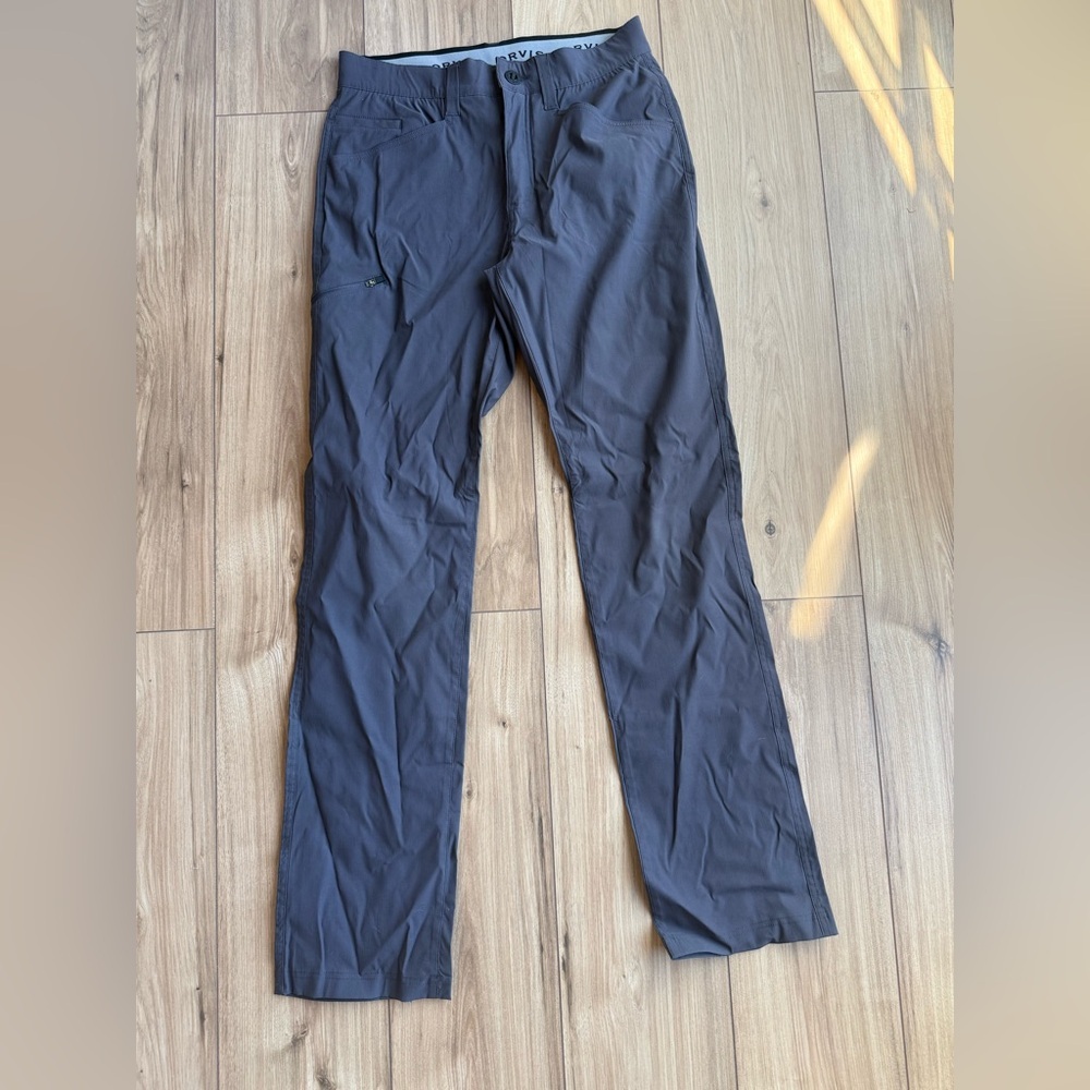 Orvis Trek Hiking Pants Mens 32X34 Blue Stretch Nylon Water Resistant Outdoors